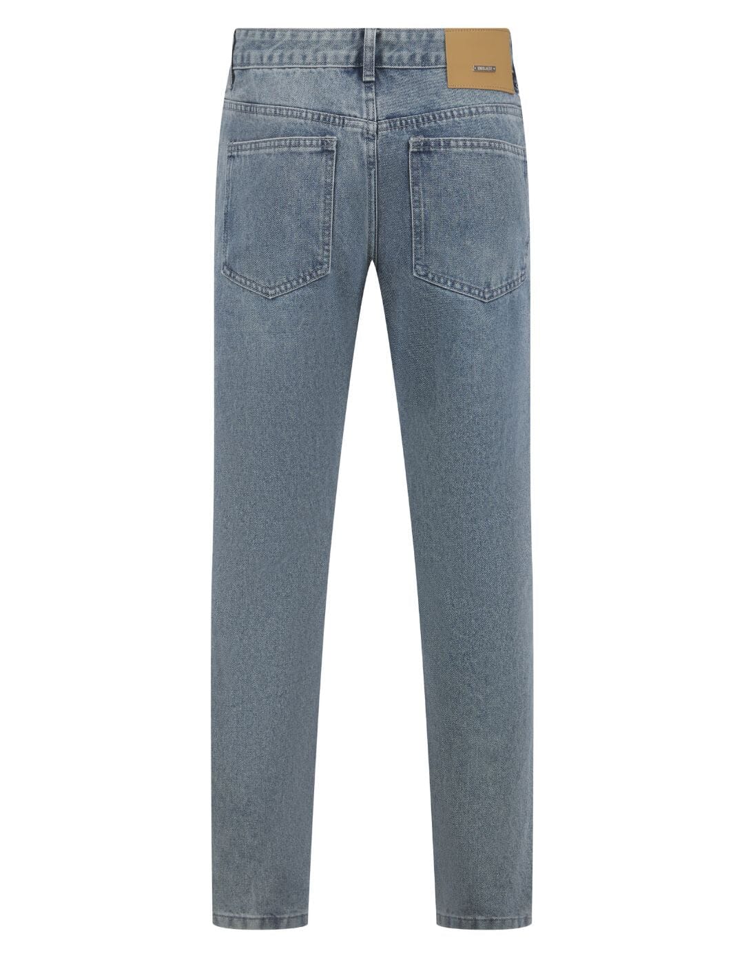 Washed Blue Straight Leg Jeans