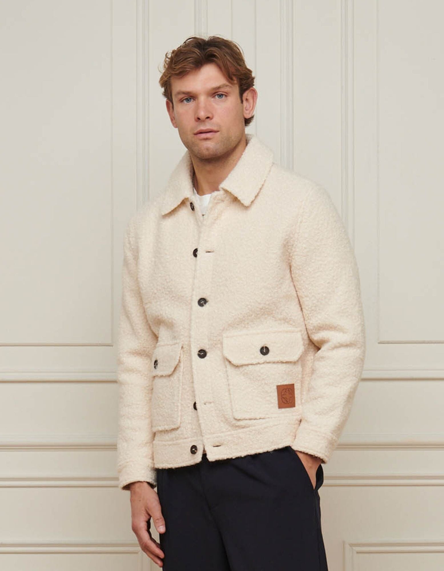 Ecru Boucle Wool Jacket