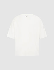 White Relaxed Pleated T-Shirt