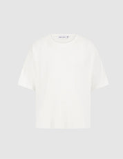 White Relaxed Pleated T-Shirt