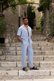 Blue Seersucker Trouser