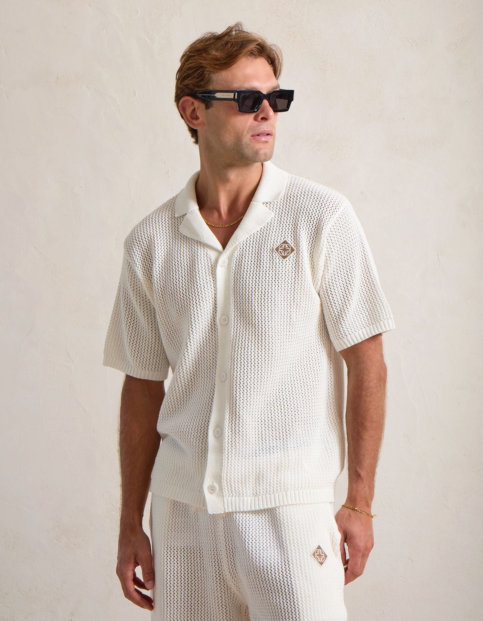 Leon Crochet Shirt - White