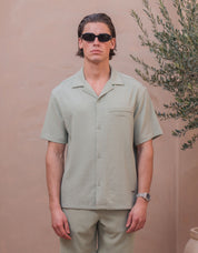 Hassan Seersucker S/S Shirt - Sage