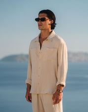 Duane Cotton Gauze L/S Shirt - Sand