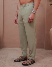 Hassan Seersucker Trouser - Sage