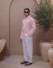 Casey Premium Linen Shirt - Pink