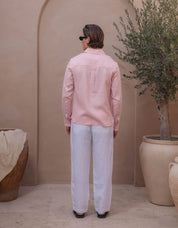 Casey Premium Linen Shirt - Pink