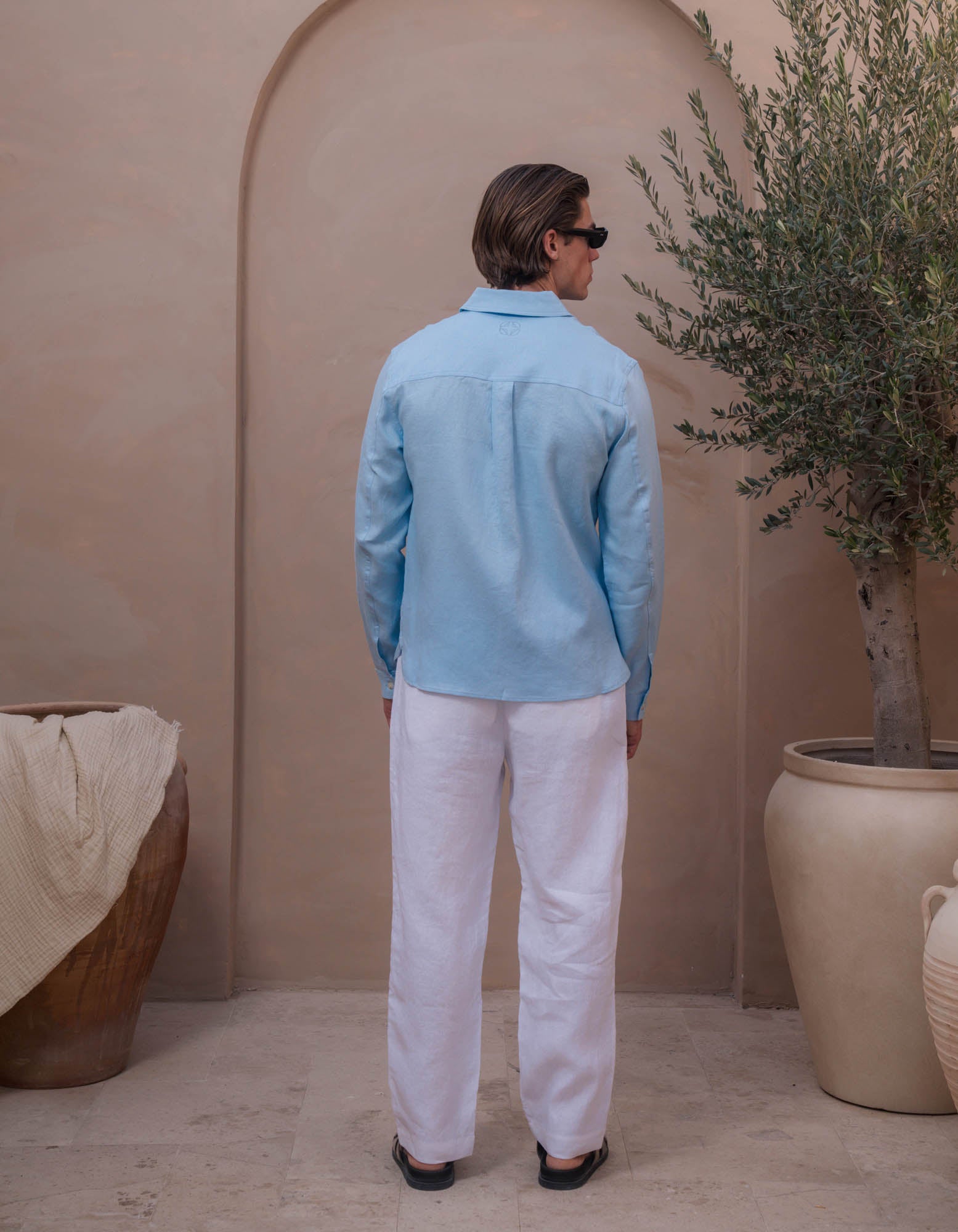 Casey Premium Linen Shirt - Sky Blue