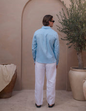 Casey Premium Linen Shirt - Sky Blue