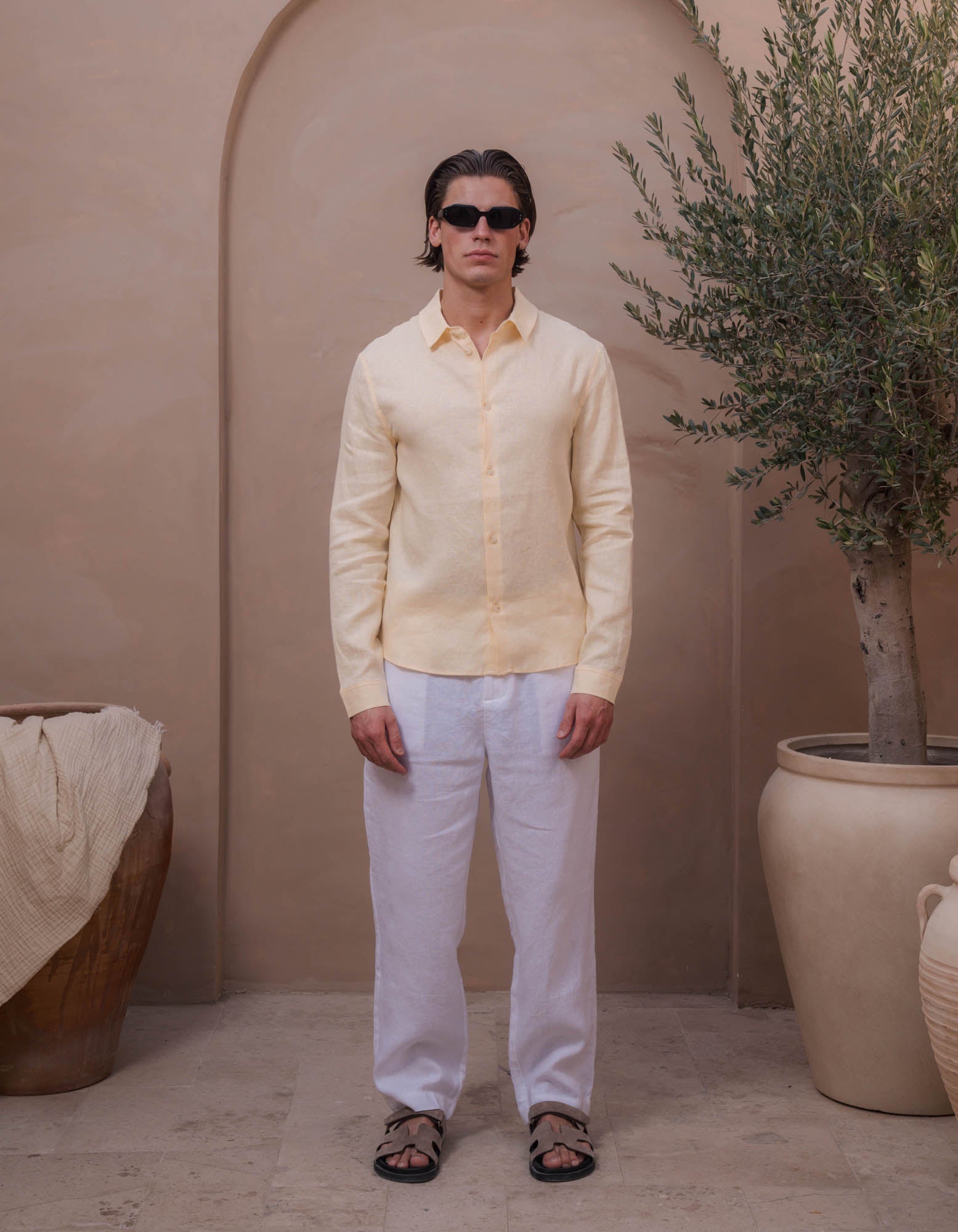 Casey Premium Linen Shirt - Yellow