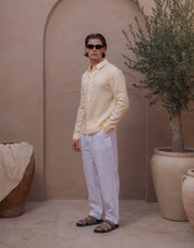 Casey Premium Linen Shirt - Yellow