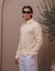 Casey Premium Linen Shirt - Yellow