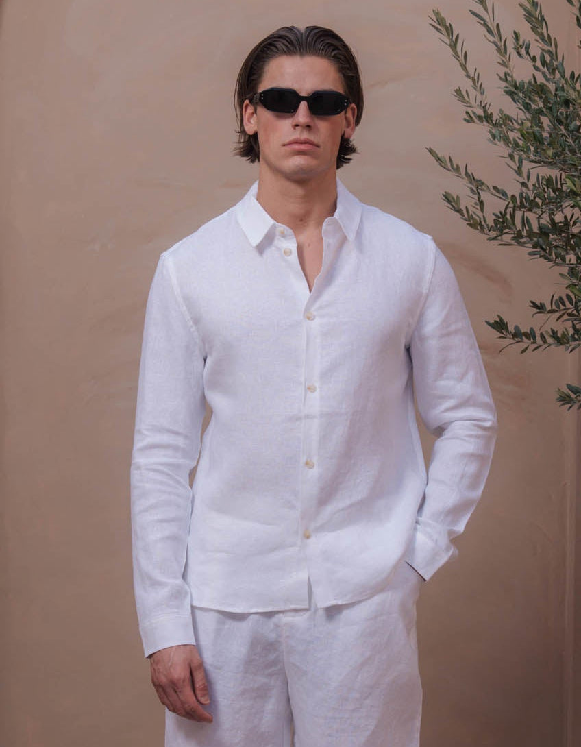 Casey Premium Linen Shirt - White