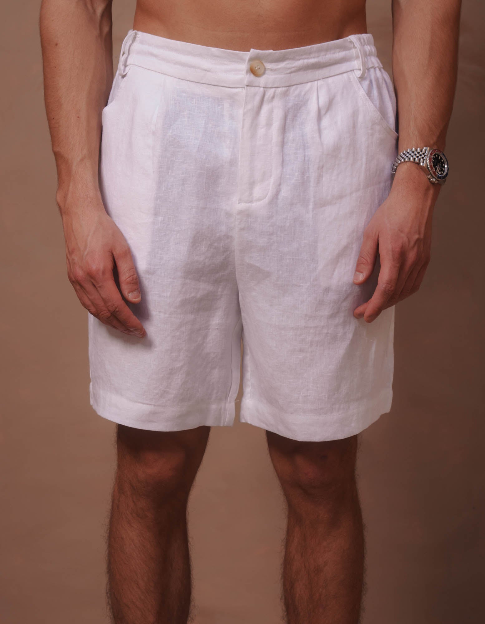 Casey Premium Linen Short - White