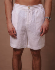 Casey Premium Linen Short - White
