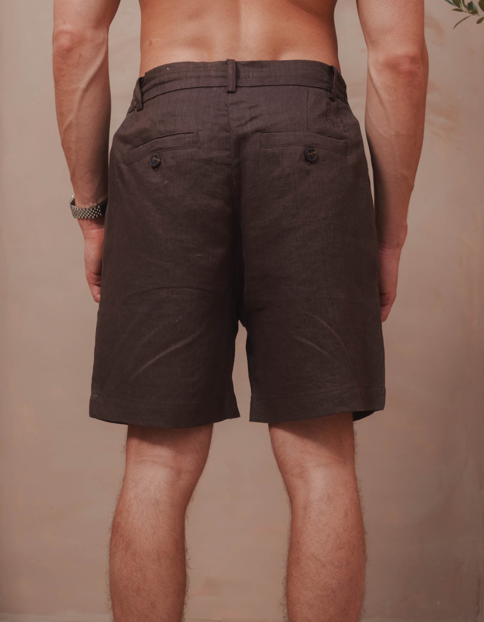 Casey Premium Linen Short - Brown