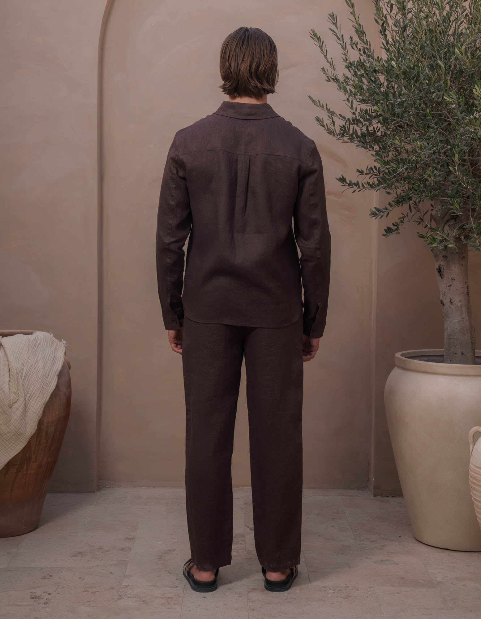 Casey Premium Linen Shirt - Brown