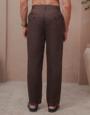 Casey Premium Linen Trouser - Brown