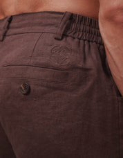 Casey Premium Linen Trouser - Brown