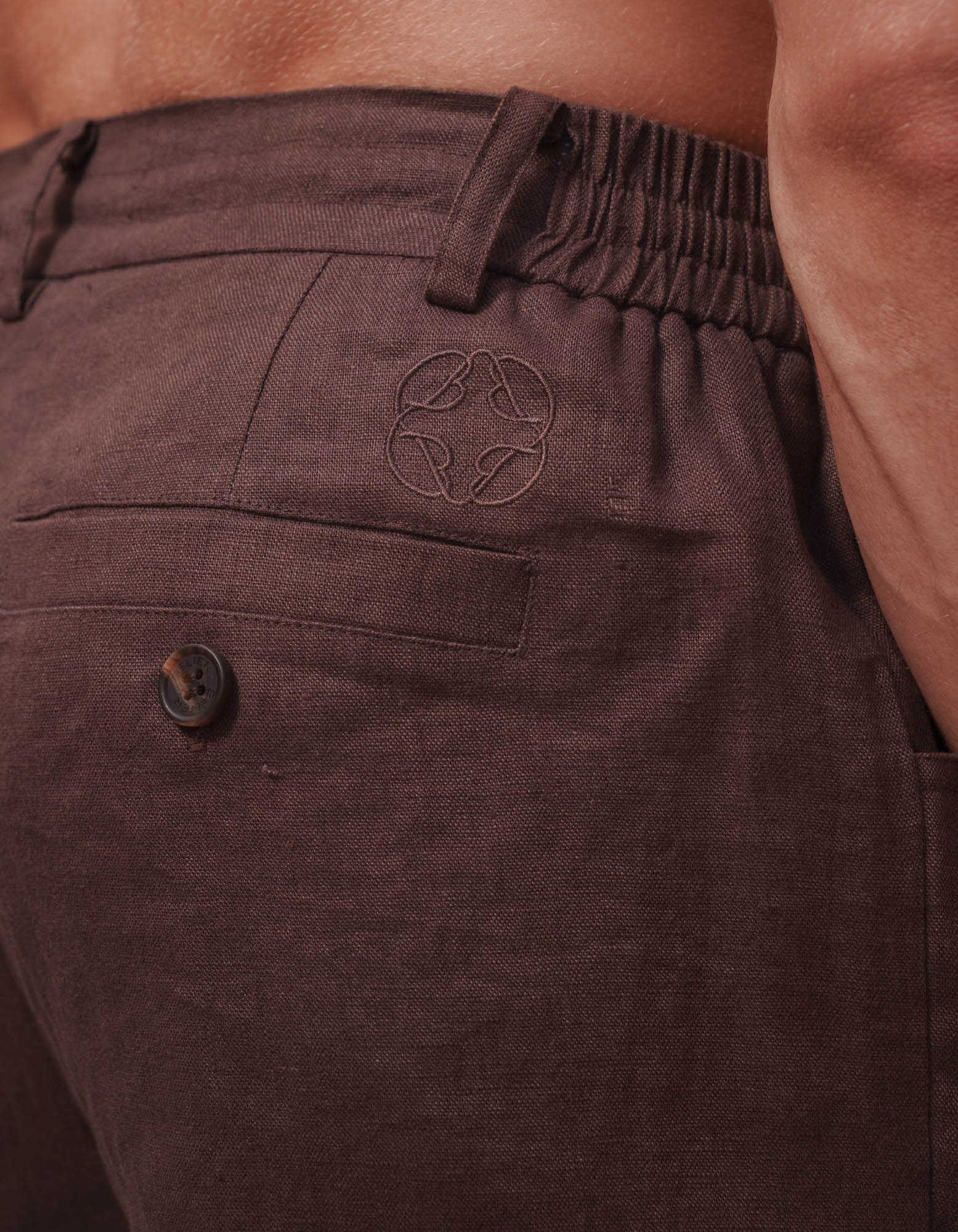 Casey Premium Linen Trouser - Brown