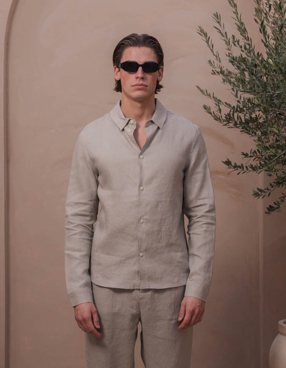 Casey Premium Linen Shirt - Oatmeal