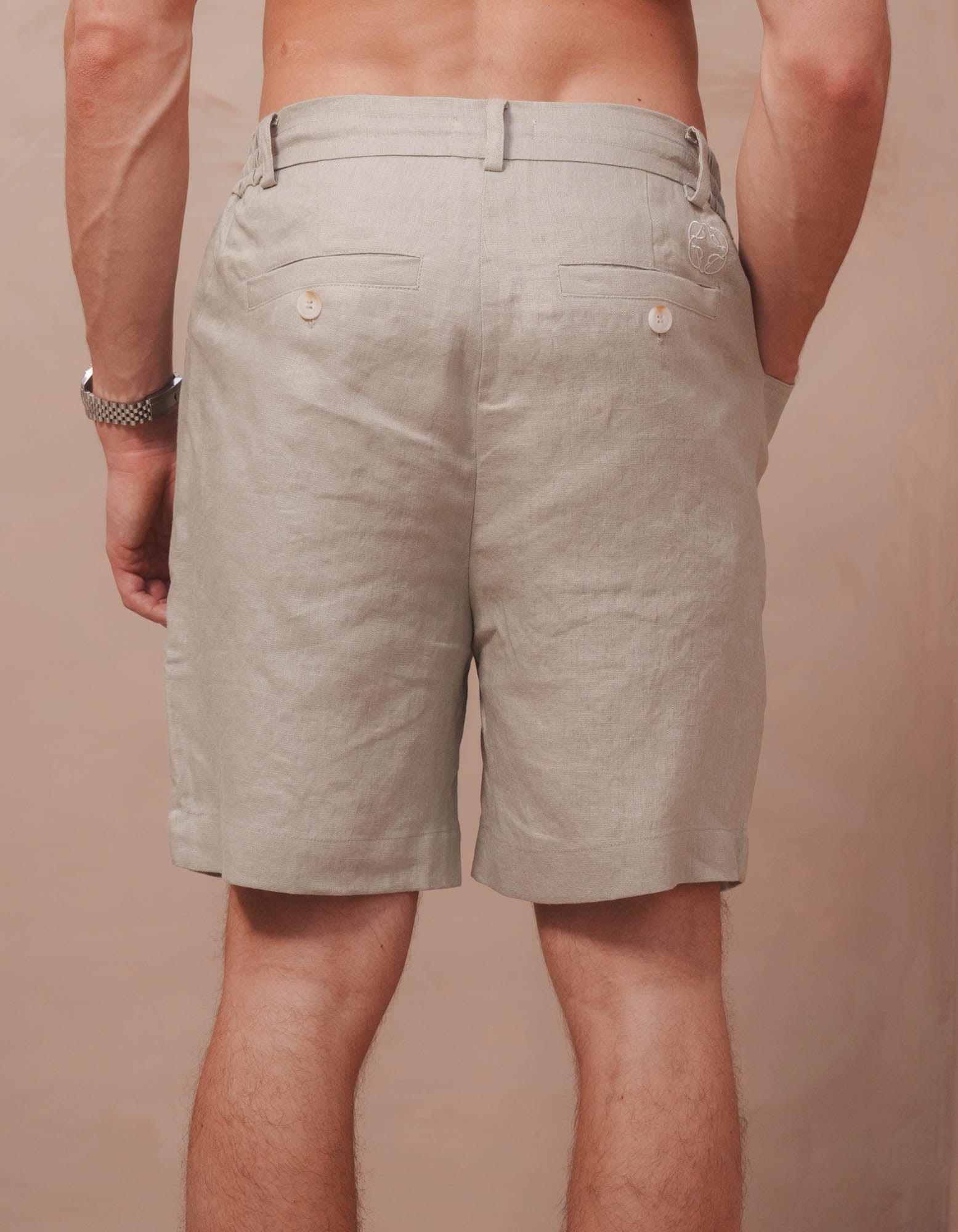 Casey Premium Linen Short - Oatmeal