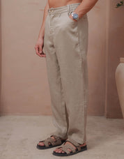 Casey Premium Linen Trouser - Oatmeal
