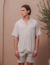 Hassan Seersucker S/S Shirt - Grey