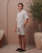 Hassan Seersucker S/S Shirt - Grey
