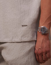 Hassan Seersucker S/S Shirt - Grey