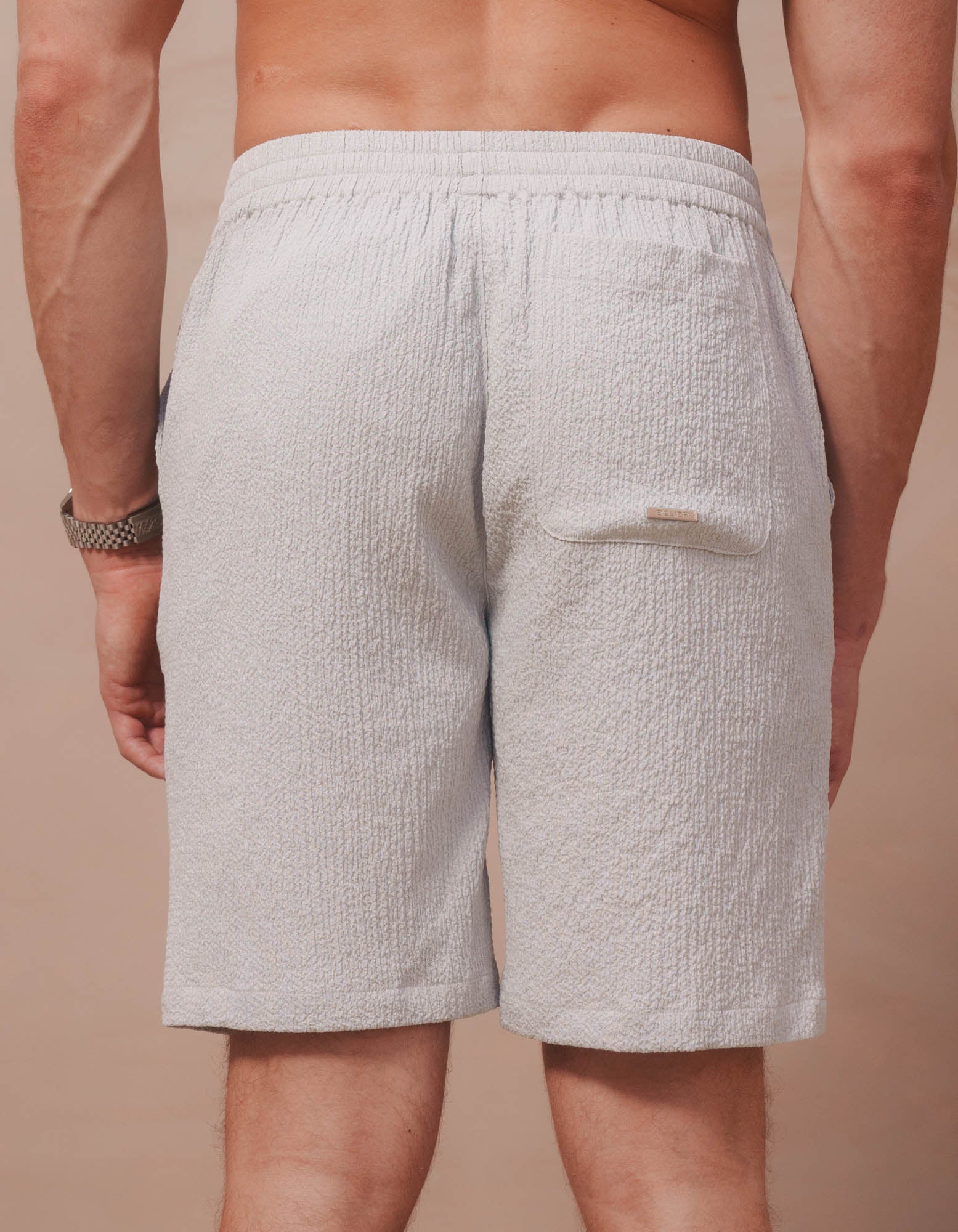 Hassan Seersucker Short - Grey