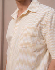 Dorian Short Sleeve Stripe Shirt - Yellow