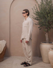 Duane Cotton Gauze L/S Shirt - Sand