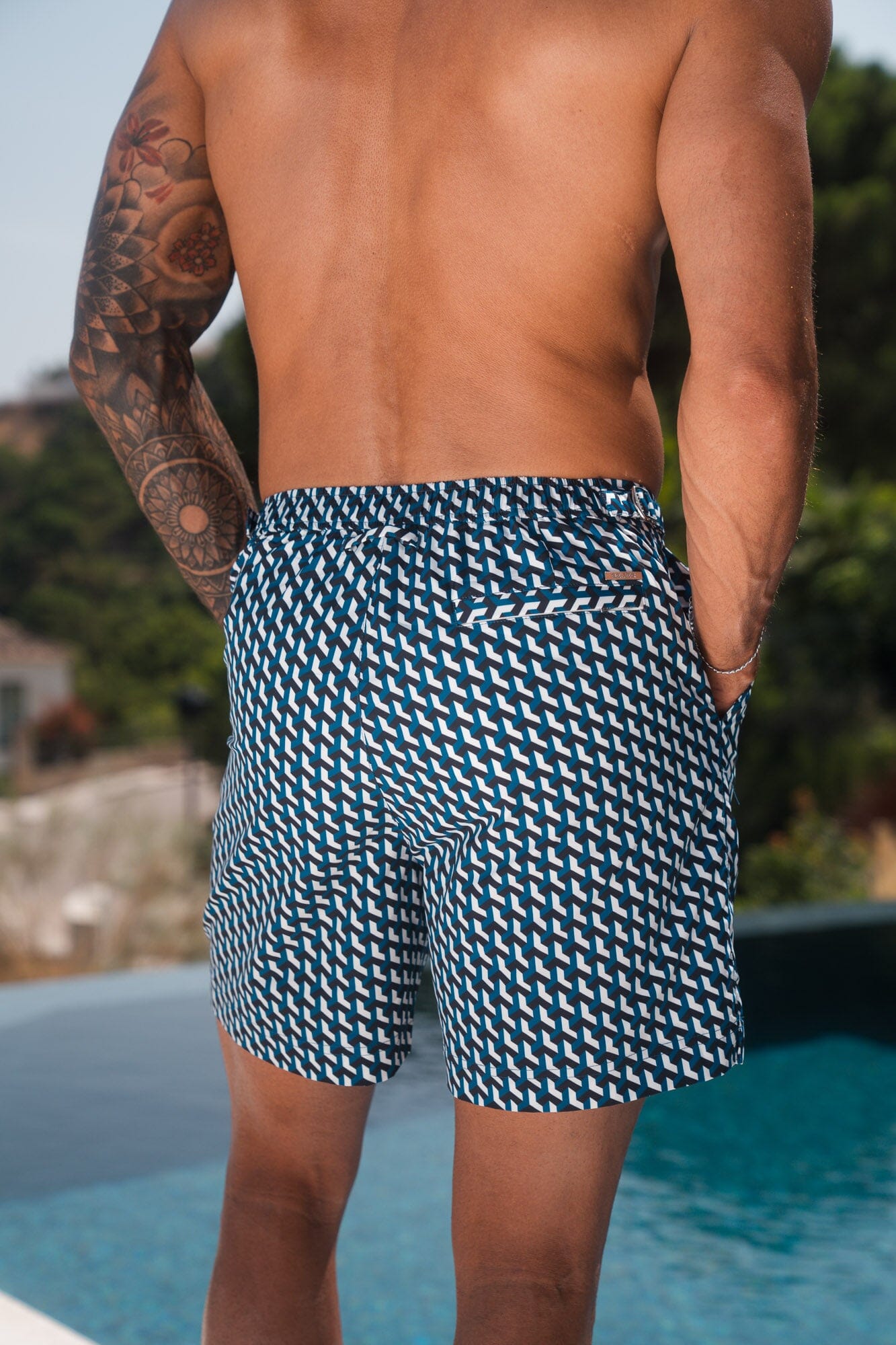 Illusion Print Swimshort | Blue