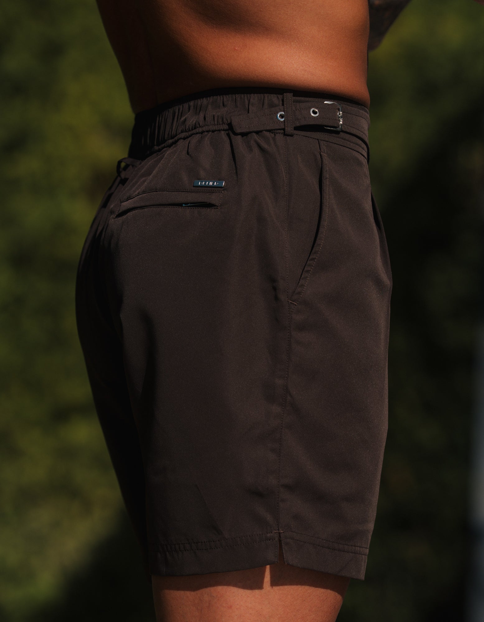 Isaac Wrap Front Swimshort - Brown