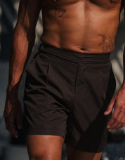 Isaac Wrap Front Swimshort - Brown