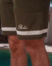 St.Tropez Crochet Short - Olive/Ecru