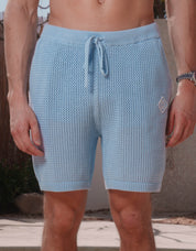 Leon Crochet Short - Sky Blue