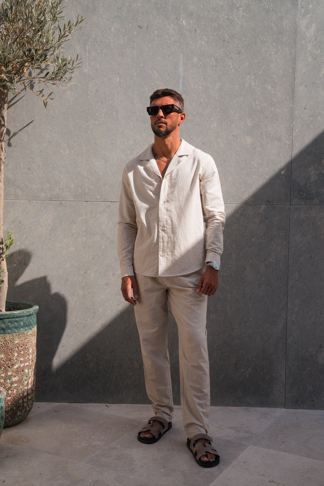 Oatmeal Linen L/S Shirt