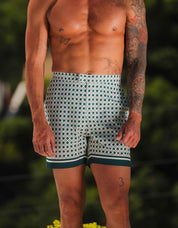 Emblem Print Side Adjuster Swimshort - Green