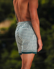 Emblem Print Side Adjuster Swimshort - Green