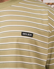 Earl Pique Stripe T-Shirt - Olive