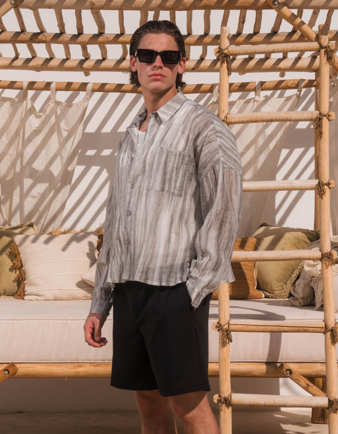 Cameron Faded Stripe Shirt - Grey