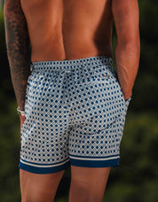 Emblem Print Side Adjuster Swimshort - Navy
