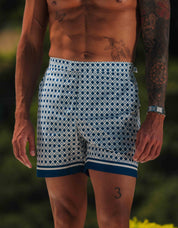 Emblem Print Side Adjuster Swimshort - Navy