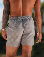 Chain Print Side Adjuster Swimshort - Brown