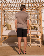 Eric Panelled Knit Shirt - Taupe