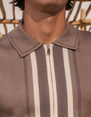Eric Panelled Knit Shirt - Taupe