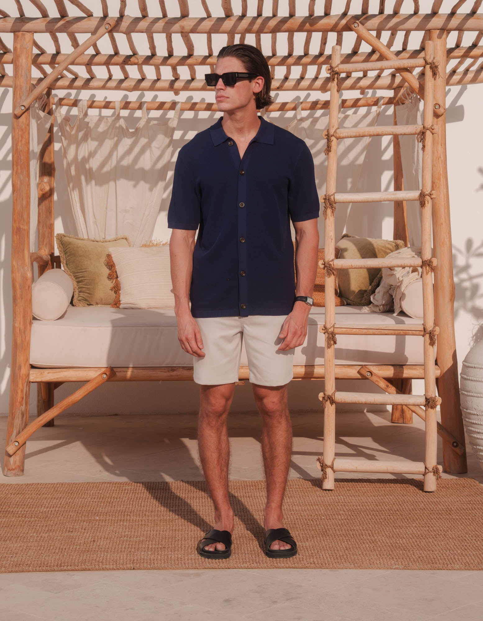 Hollis Knitted Shirt - Navy