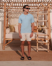 Jacques Diamond Stitch Polo - Sky Blue